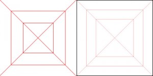 A comparison of the low resolution texture image and a rendering of a extreme high resolution texture