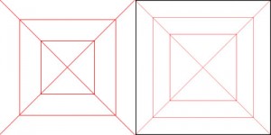 A comparison of the low resolution image and a rendering of a higher resolution texture